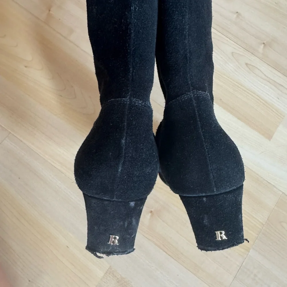 Rouje Black Suede Lace-Up / Zip Boots 41 - Picture 5 of 8